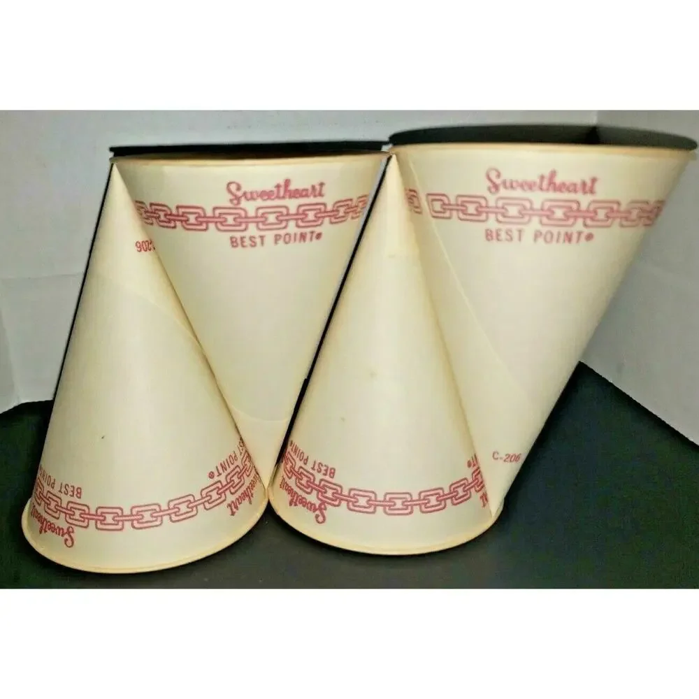 1960's Sweetheart Best Point‎ 206 Pointed Paper Cup Snow Cone Lot of 4 U290